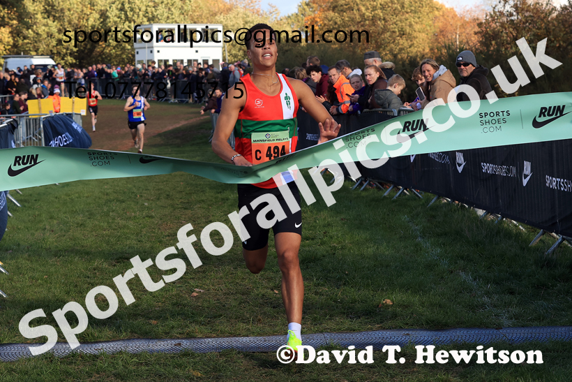 Junior Mens 2025 National Cross Country Relays, Berry Hill Park, Mansfield. Photo: David T. Hewitson/Sports for All Pics